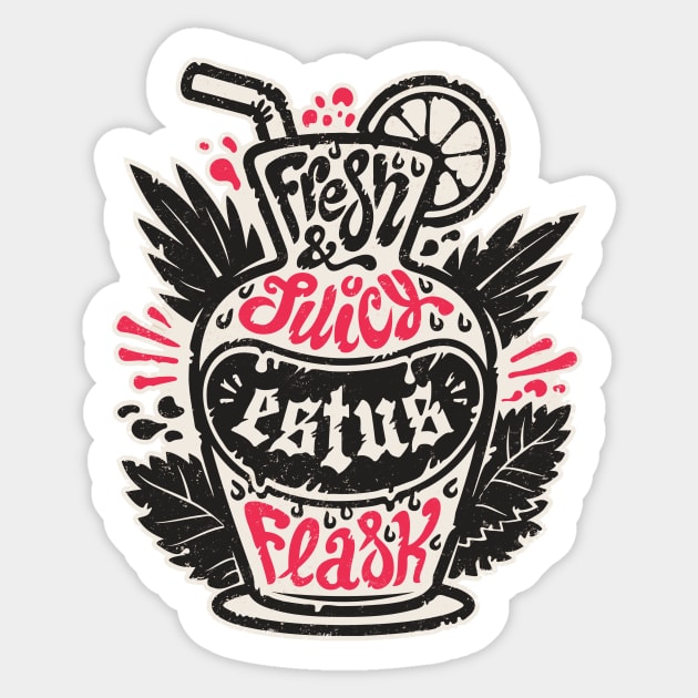 Estus Cocktail with Curse Souls in Dark Flask Sticker by Voysla